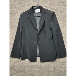 Le Suit Blazer Jacket Womens Size 10P Black 4 Buttons Closure Casual Career